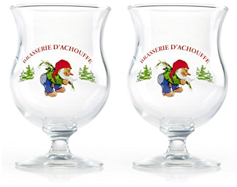 2 vasos chouffe, vaso de cerveza de vidrio belga