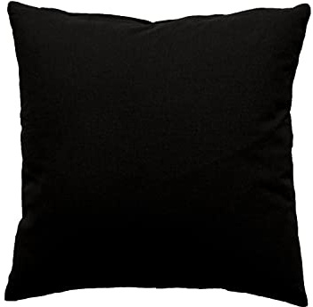 Enjoy Home, Coussin Carré, 40 x 40 cm, Noir, 100% Coton certifié Oeko Tex, Lavable en Machine, Déhoussable avec Zip, Idéal pour Apporter de la Couleur à Vos canapés, Collection Panama