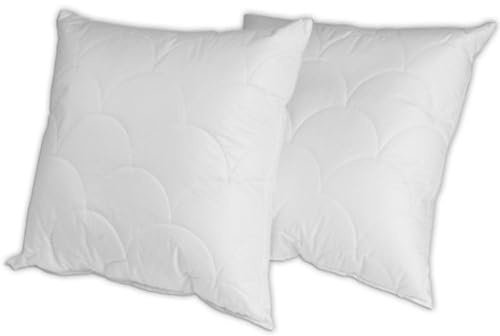 Merino-Betten Hochwertiges Kopfkissen 30x50 Set | Schlafkissen | Innenkissen mit verstepptem Bezug | Serie Wolke