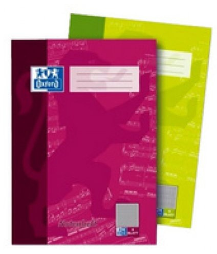 Oxford Cahier de musique DIN A4, 8 feuilles, avec repères, linéature 14, 90 g/m².