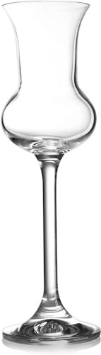 Crystalex Grappa Wine Glasses Set of 6, Bohemia Crystal Port Wine Glass, Cordial Glass, 100% Lead-Free 2.87 Oz (85 ML)