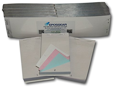 EPOSGEAR Triplicate NCR Copy Restaurant Cafe Takeaway Pub Food Waiter Waitress Numbered Order Pads - 76mm x 140mm (50)