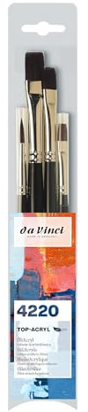 da Vinci, TOP-ACRYL-Malpinselset, Serie 7185K 6 + 10 + 14, Serie 7785K 6, Künstlerpinsel, robuste Borsten Acryl, Öl, Gouache, Tempera, Made in Germany, Set