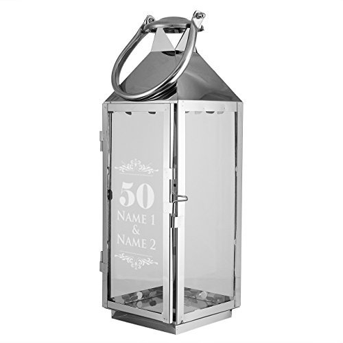 Herz & Heim® XXL Laterne mit Gravur zur Goldenen Hochzeit mit Namen