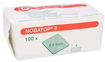 2000 Stück Vlieskompressen Nobatop 8 (4-fach) Vliesstoffkompressen 5 cm x 5cm