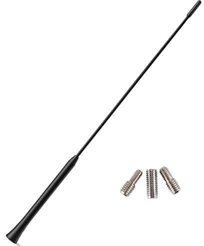 Navitec24 AutoAntenne 40cm länge Radio 16V STAB PKW KFZ Adapter FM kompatibel mit Audi BMW Chevrolet Citroen FIAT Ford VW Seat Skoda Opel Corsa Renault CLIO Twingo (40cm)