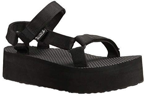 Teva Women's Flatform Universal Platform Sandal, Black, 9 M US