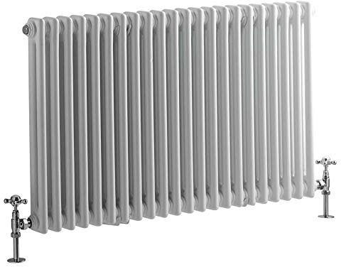 Milano Windsor White Cast Iron Style Horizontal Double Column Radiator - 600mm x 1010mm