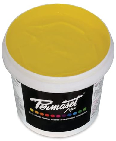 Permaset Aqua - Tinta para serigrafía textil (1 L, ecológico, tinta amarilla)