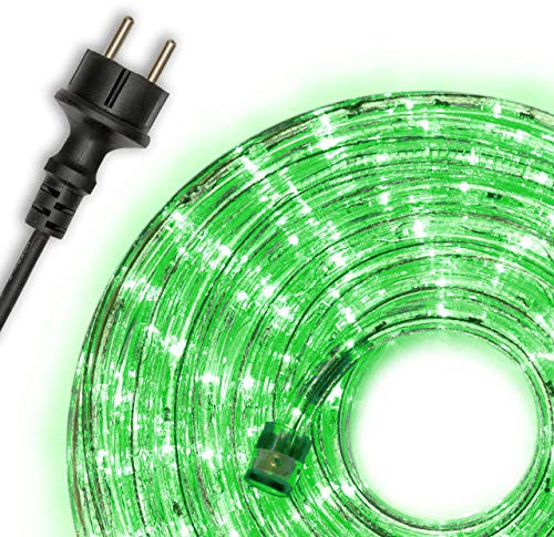 Nipach GmbH 20m 480 LED Lichterschlauch Lichtschlauch grün – Innen- und Außenbereich – energiesparende Leucht-Dekoration für Garten Fest Weihnachten Hochzeit Gesamtlänge ca. 21,50 m