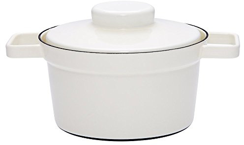 Riess, 2104-212, Topf mit Deckel Ø 20cm, AP WHITE, Emaille, Vol. (rec.): 1,8 Liter, Made in Österreich, LBH: 28,6x20,6x14,8cm, 2,058kg, Induktionskocher kompatibel, Gasherd geeignet, Ofenfest