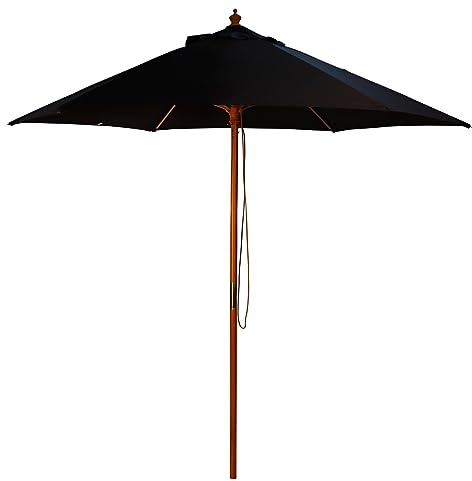 BrackenStyle Wooden Centre Pole Garden Parasol – Machine Washable UV Blocking Outdoor Umbrella for Patio Use
