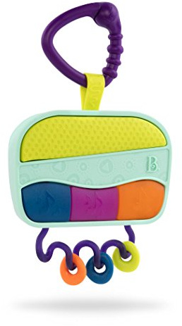 B. toys Wee Jams Radio – Sonajero portátil con Luces y música – 100% no tóxico y Libre de BPA – Juguetes Musicales para bebés 0 Meses +