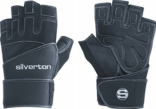 Silverton Herren Fitness-gewichtheberhandschuh Power Plus Handschuhe, Schwarz, L