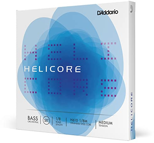 D'Addario Helicore Orchestral Bass String Set, 1/8 Scale, Medium Tension