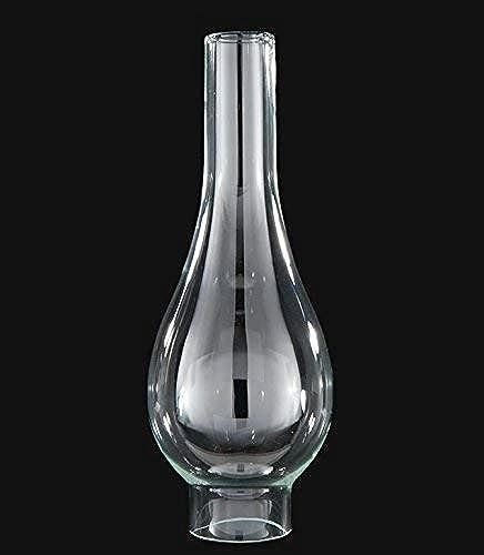 B&P Lamp® 2 Inch by 9 3/4 Inch Italia Bombe Clear Glass Lamp Chimney for Vintage and Antique Style Globes