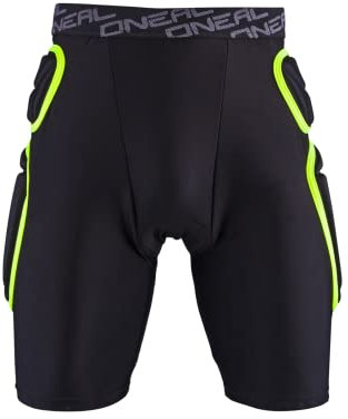 O'NEAL | Protektoren-Hose | Motocross Enduro Motorrad | Beständiger High-Density EVA Schaum, Integrierte Belüftungspads, elastischer Taillenbereich| Trail Short | Erwachsene | Schwarz Lime | Größe XXL