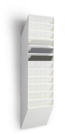 DURABLE - Flexiboxx 12 A4 Orizzontale, espositore da parete, f.to A4 orizzontale, 12 comparti, 348x1140x95 mm, bianco (cod. #1709781010)