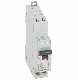407706 Disjoncteur unipolaire + neutre 1A - 1P+N Courbe C - 6/10kA - Automatique et vis - Legrand DX3