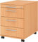 bümö Rollcontainer mit Schubladen, Container abschließbar aus Holz in Buche - Rollwagen für's Büro als Schreibtisch Unterschrank, Bürocontainer od. Schreibtischcontainer mit Relinggriffe