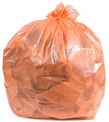 Plasticplace 40-45 Gallon Trash Bags │ 1.5 Mil │ Orange Heavy Duty Garbage Can Liners │ 40” x 46” (100 Count)