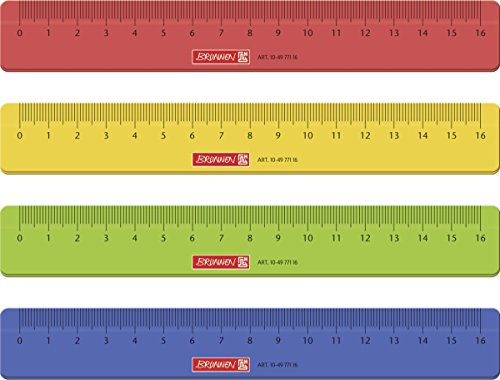 Baier & Schneider Brunnen 104977116 Lineal für Schule und Büro 16 cm, 1 Stück (Sortiert)