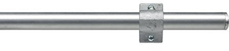 Liedeco Gardinenstange Vorhangstange Stilgarnitur Komplettgarnitur Industrial | Silber | 28 mm Ø (240 cm)