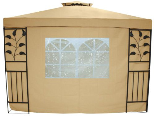 greemotion Seitenwand Livorno mit Fenstern beige, Seitenplanen im zweier Set, Seitenteile aus strapazierfähigem Polyester