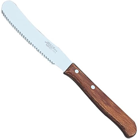 Arcos Coltello da Burro in Acciaio Inossidabile Nitrum – Manico in Legno Laminato, Ideale per Lavastoviglie – Marrone, Serie Latina
