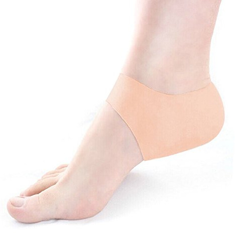 1 par de protectores de talón de gel de silicona para el cuidado de los pies agrietados, alivio del dolor, almohadilla de cojín antigrietas para espolones, agrietados, ampollas de pies