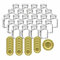 gouveo 48er Set Einmachgläser 150 ml eckig mit Schraubverschluss goldfarben - Kleine Vorratsgläser mit Deckel - Leere Gewürzgläser, Marmeladengläser, Einkochgläser (EGE150G)