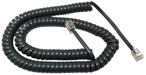 The VoIP Lounge Replacement 12 Foot Gray Handset Curly Cord for Cisco 7900 Series IP Phone 7902 7905 7906 7910 7911 7912 7940 7941 7942 7960 7961 7962 7965 7970 7971 7975