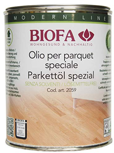 BIOFA Huile spéciale professionnelle pour parquet et meubles sans solvant, 2059