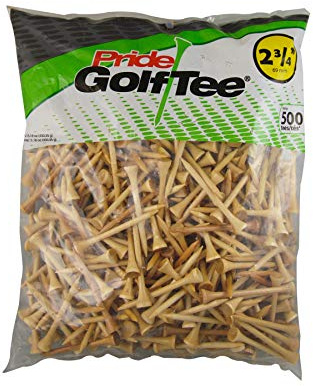 Pride Golf tee Deluxe Wood-2 3/4-Natural-500 Count Camisetas de Golf, Natural