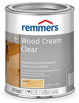 Remmers Crème Protection Bois incolore Incolore, 0,75 litres, Protection professionnelle en crème, lasure Premium décorative. Triple protection du bois: imprégnation + primaire + lasure.