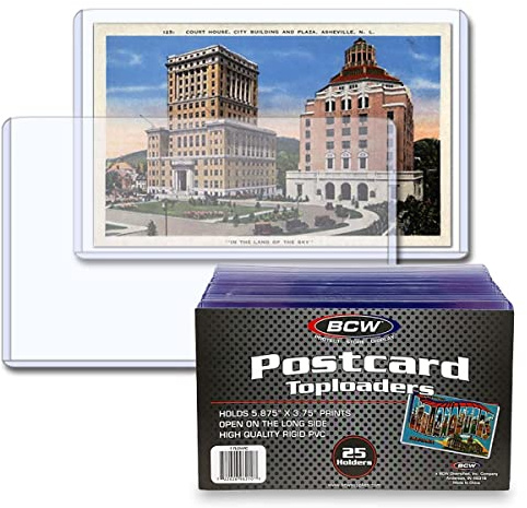 BCW Postcard Top Load Holder | Toploaders For Cards Hold 5⅞ x 3¾ Postcards | Rigid PVC | Postcard Toploader safe for Photos and Cards | Clear Toploader for Maximum Protection | 25 Ct