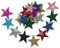 Mix Colours 48 Fabric Glitter 25mm Star Iron-On by CrystalsRus