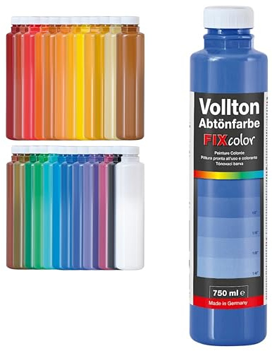 PUFAS decotric FIXcolor Bunte Abtönfarbe Ultramarinblau - 750 ml I Dispersionsfarbe für dekorative Anstriche und wasserbasierten Materialien I Hohe Farbkraft & Ergiebigkeit