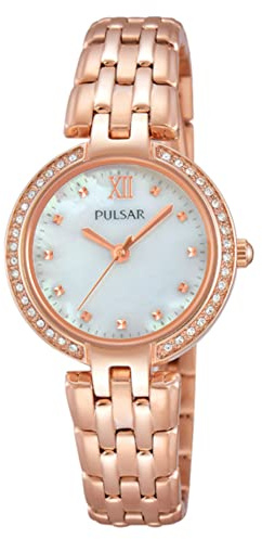 Pulsar Damen-Armbanduhr Analog Quarz Edelstahl beschichtet PH8168X1