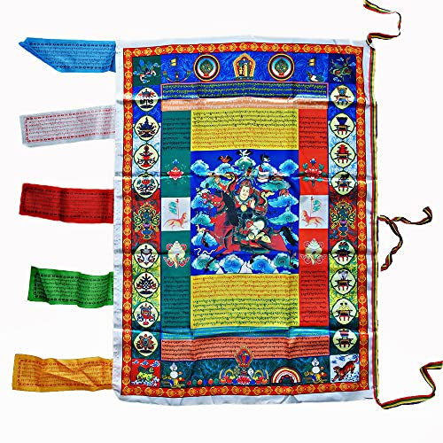 Buddhistische Satin Wind Pferd Lungta Gebetsfahnen, King Gesar Flaggen