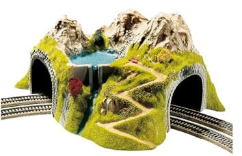 NOCH® Ecktunnel, 2-gleisig gebogen, 43 x 41 cm, für die Spurweite H0 mit realistischen Details
