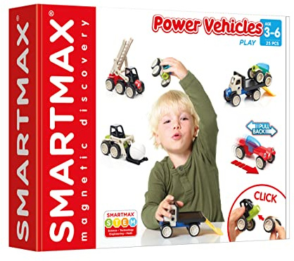 SMARTMAX - Power Vehicles, Magnetic Discovery Play Set, 25 pieces, 3+ Years, Mehrfarbig, Mehrfarbig