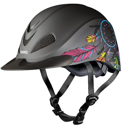 Troxel Rebel Bold Horse Riding Helmet, Low-Profile, Light, Adjustable Design, Safety Horseback Riding Gear, Large (7-1/4 - 7-3/8), Dreamcatcher