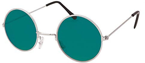 Bristol Novelty Round Green Lens Lennon Glasses - Copper, Iron and AC, Unisex, Perfect for Various Occasions Halloween Halloween