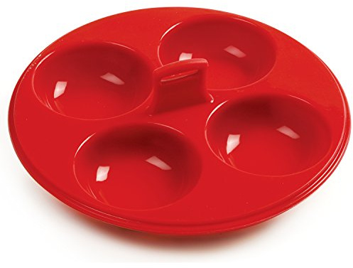 Norpro Silicone 4 Egg Poacher, Red