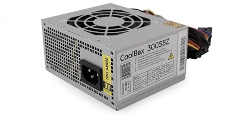 CoolBox S300 - Fuente de alimentación SFX silenciosa, 80 Plus Bronce, Doble raíl 12V, Control térmico de Velocidad, PFC Activo. Color Gris