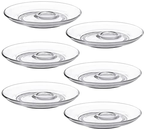 LEONARDO HOME Senso Untertasse, spülmaschinengeeignete Glas-Unterteller für Tassen und Kaffee-Gläser, 6er Set, Ø 145 mm, 024015