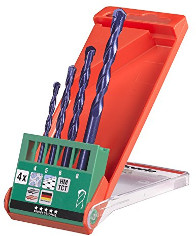 kwb Feinsteinzeugbohrersatz, 4-tlg, 4 5 6 8 mm