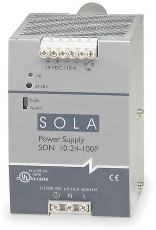Sola/Hevi-Duty SDN10-24-100P DC Power Supply, 24 VDC, 10 Amp