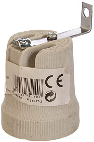 Electraline 71140 Douille E27 Porcelaine + Support en Equerre, Or